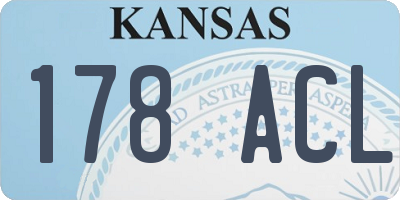 KS license plate 178ACL