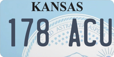 KS license plate 178ACU