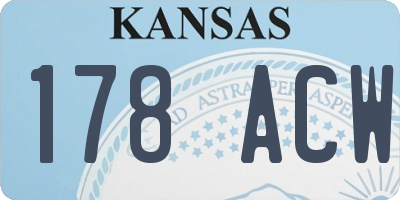 KS license plate 178ACW