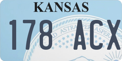 KS license plate 178ACX