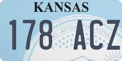 KS license plate 178ACZ