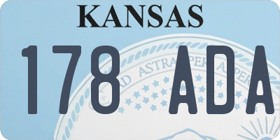 KS license plate 178ADA
