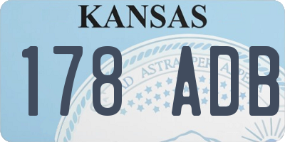 KS license plate 178ADB