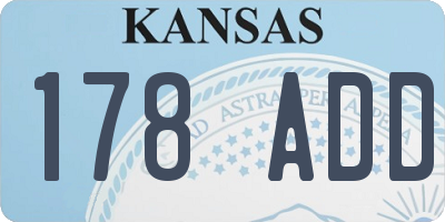 KS license plate 178ADD