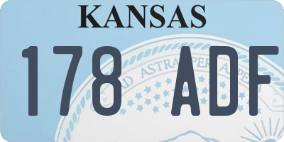 KS license plate 178ADF