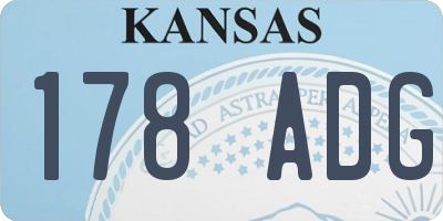 KS license plate 178ADG