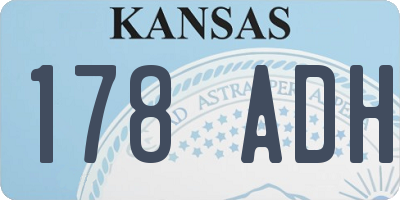 KS license plate 178ADH