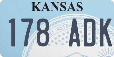 KS license plate 178ADK