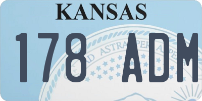 KS license plate 178ADM