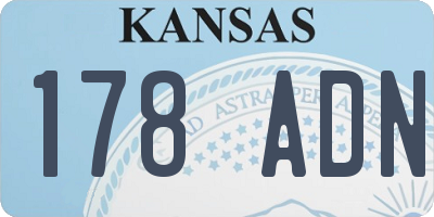 KS license plate 178ADN