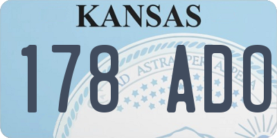 KS license plate 178ADO