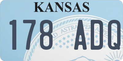 KS license plate 178ADQ