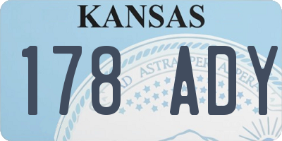 KS license plate 178ADY