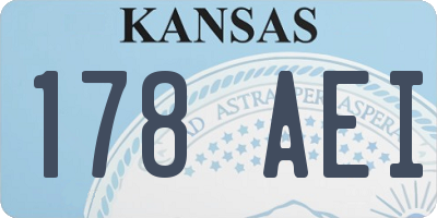 KS license plate 178AEI