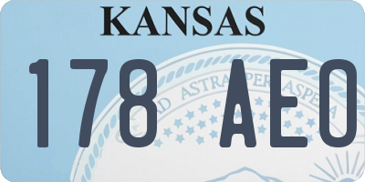 KS license plate 178AEO