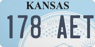 KS license plate 178AET