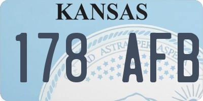 KS license plate 178AFB