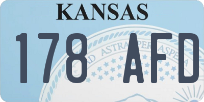 KS license plate 178AFD