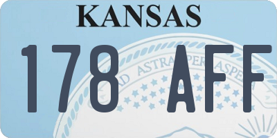 KS license plate 178AFF
