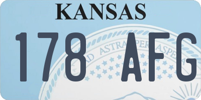 KS license plate 178AFG