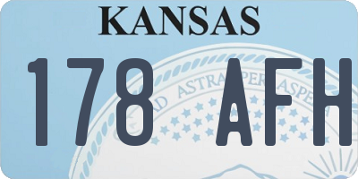 KS license plate 178AFH