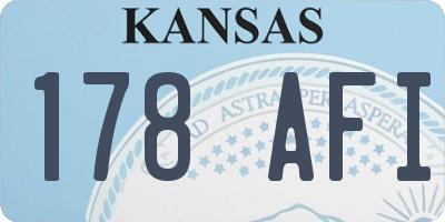 KS license plate 178AFI