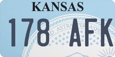 KS license plate 178AFK