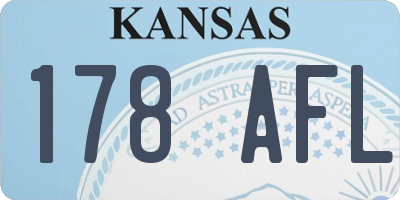 KS license plate 178AFL