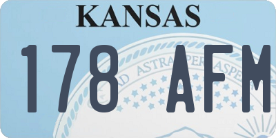 KS license plate 178AFM