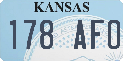 KS license plate 178AFO