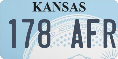 KS license plate 178AFR