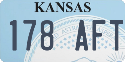 KS license plate 178AFT