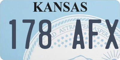 KS license plate 178AFX