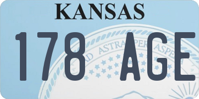 KS license plate 178AGE