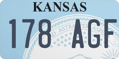 KS license plate 178AGF