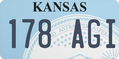 KS license plate 178AGI