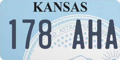 KS license plate 178AHA