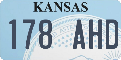 KS license plate 178AHD