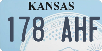 KS license plate 178AHF