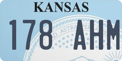 KS license plate 178AHM