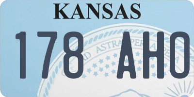 KS license plate 178AHO