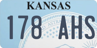 KS license plate 178AHS