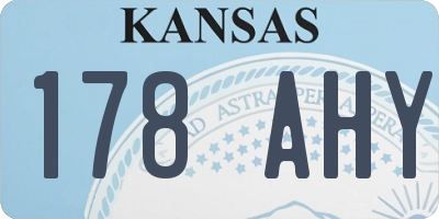 KS license plate 178AHY