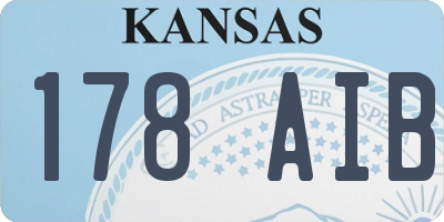KS license plate 178AIB