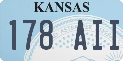 KS license plate 178AII