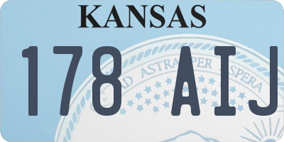 KS license plate 178AIJ