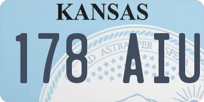 KS license plate 178AIU
