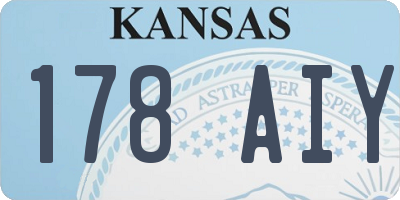 KS license plate 178AIY