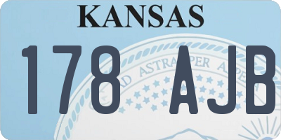 KS license plate 178AJB