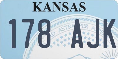 KS license plate 178AJK